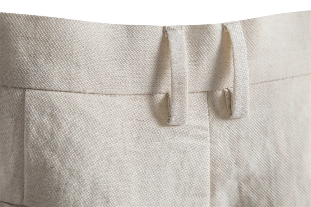 Men's Comfortable Elastic Waist Shorts Solid Color Cotton Linen Blend Multi Pocket Breathable Quick Dry Summer Shorts