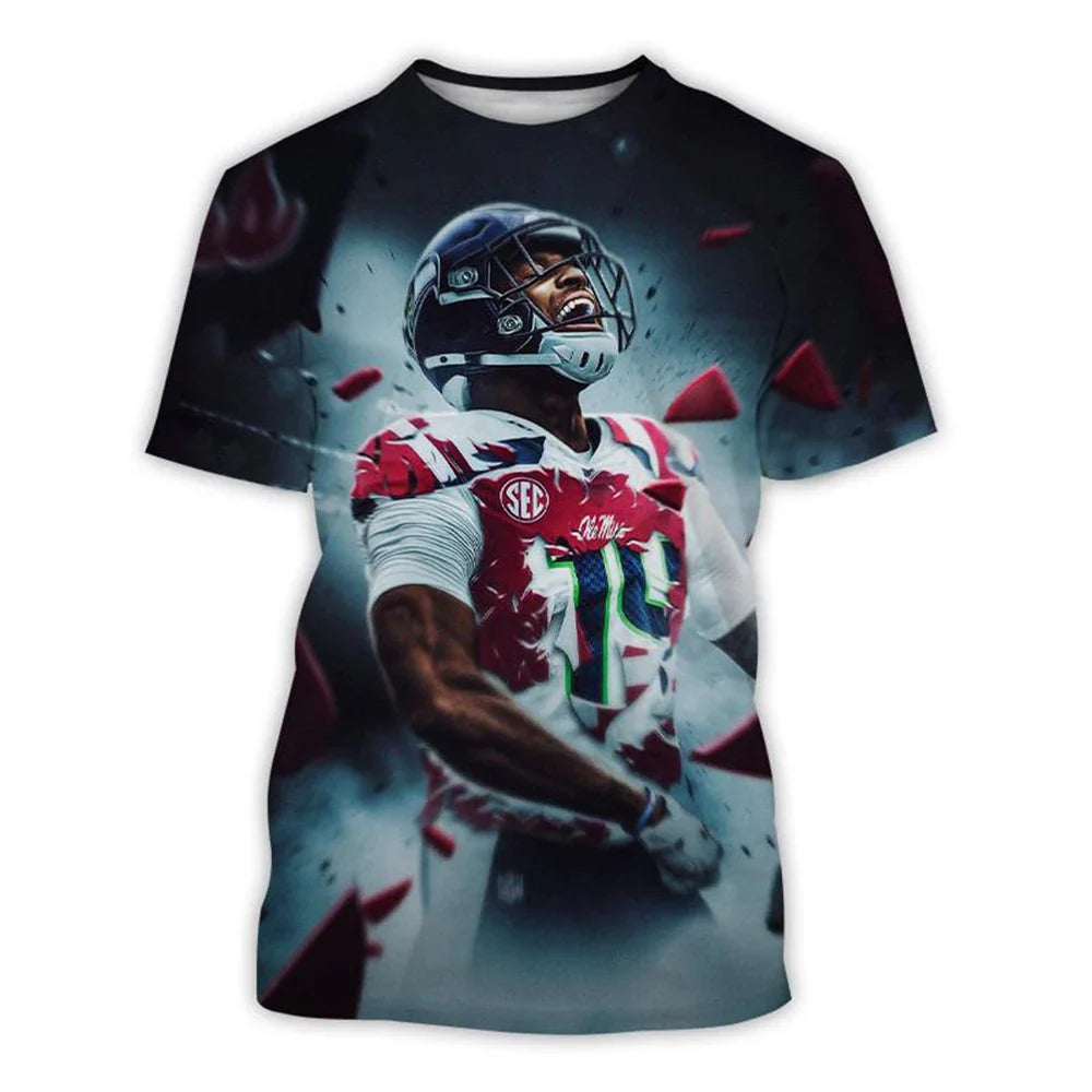 Summer fashion trend 3D printed men's short sleeved T-shirt personalized hip-hop comfortable round neck T-shirt sports top