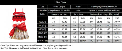 Children Cosplay Dresses Girls Moana Princess Dress for Kid Halloween Maui Vaiana Costume Children Birthday Party Clothes Set