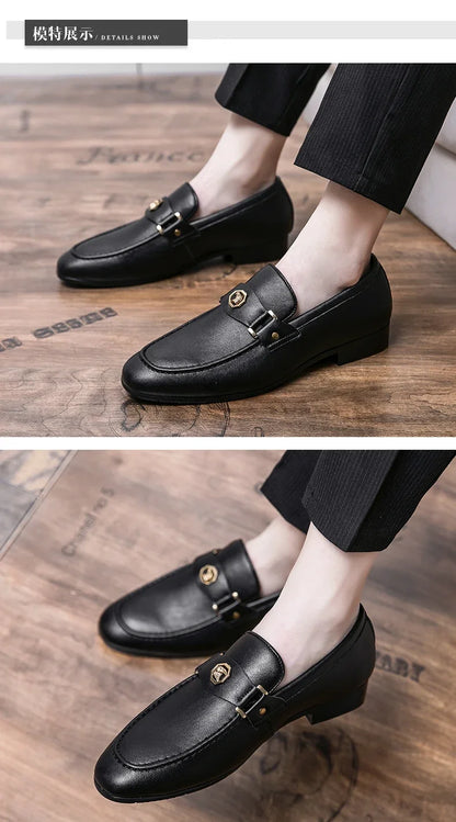 Luxury Men's Brown Dress Shoes 2025 Brand Oxford Shoes Man Social Casual Business Shoes Men Wedding Leather Shoe Zapatillas Male
