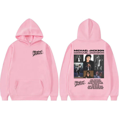 King of Pop Michael Jackson Tour Retro Hoodies Men's Clothing Harajuku Hip Hop Style Sweatshirts Casual Cozy Oversized Pullovers
