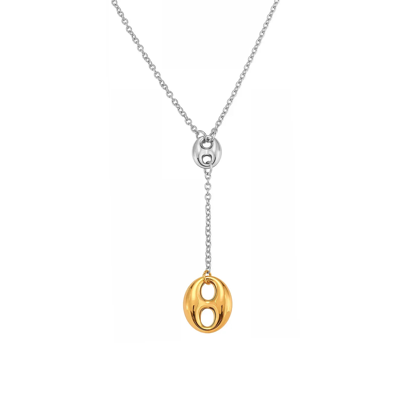 Nivora Double Pig Nose Clasp Pendant Stainless Steel Y Shape Chain Necklaces For Women Wedding Charm Drop Choker Women Jewelry