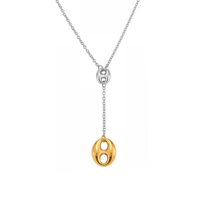 Nivora Double Pig Nose Clasp Pendant Stainless Steel Y Shape Chain Necklaces For Women Wedding Charm Drop Choker Women Jewelry