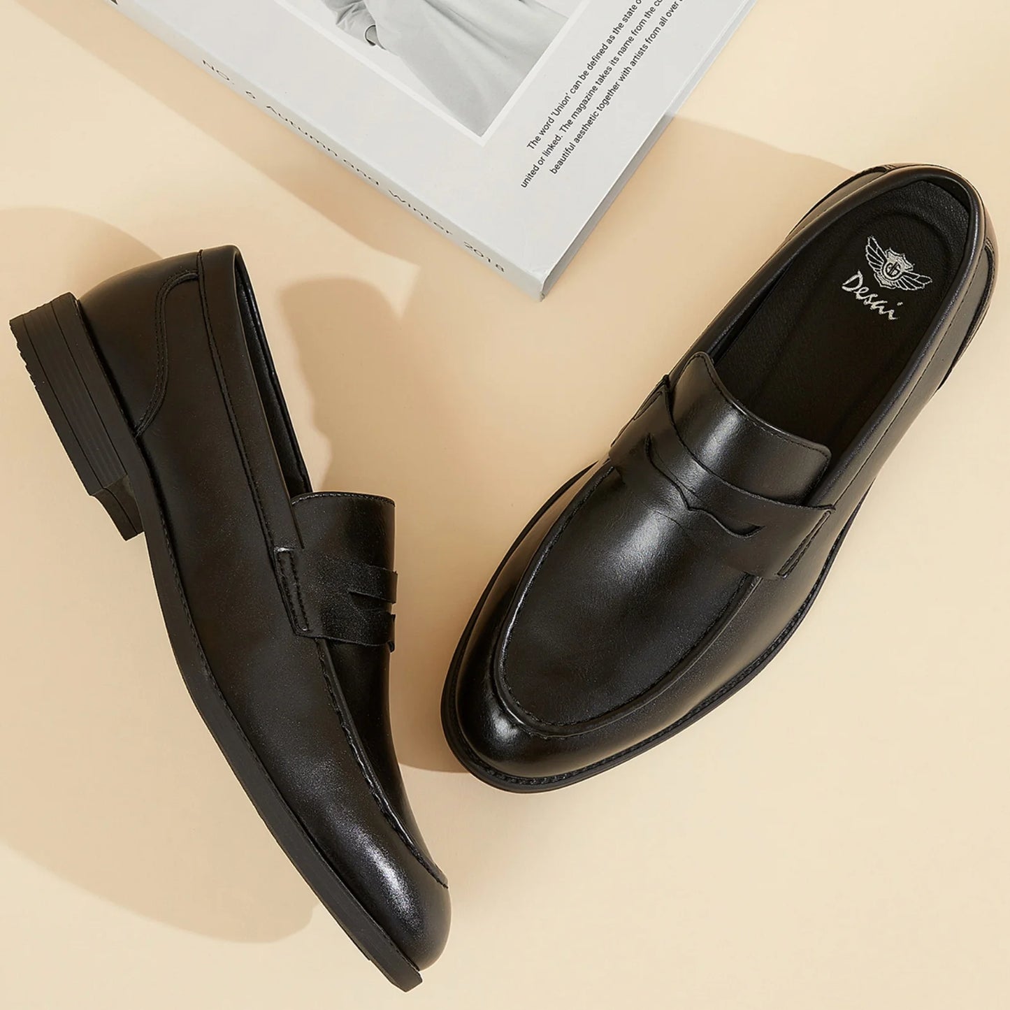 Fashion New Arrival One-Strap Over-the-Waterloo Loafers Business Formal Classic Breathable Men's Leather Shoes Round-Toe Versati