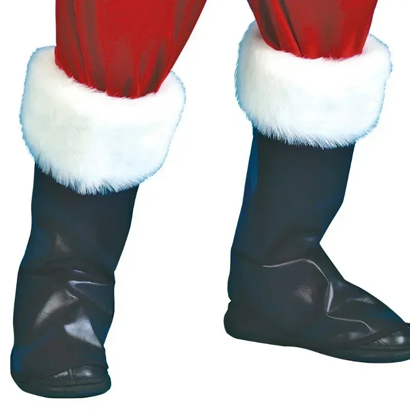 Santa Claus Cosplay Costume Christmas New Year Men Costumes Red Deluxe Classic Adults Xmas Set Carnival Party RolePlay Suits