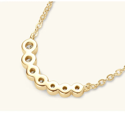7-Stone Round Bezel D Color Moissanite Pendant Necklace for Women Lady 925 Silver Pass Diamond Test Neck Chain Necklaces