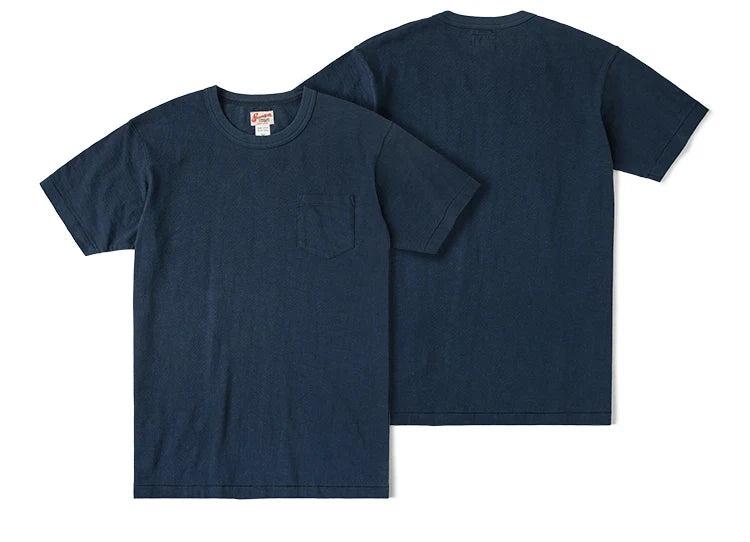 Rugged Bronson Loopwheel Tubular Pocket T-Shirt 220g Slub Cotton Men's Seamless Side Tee Short Sleeve