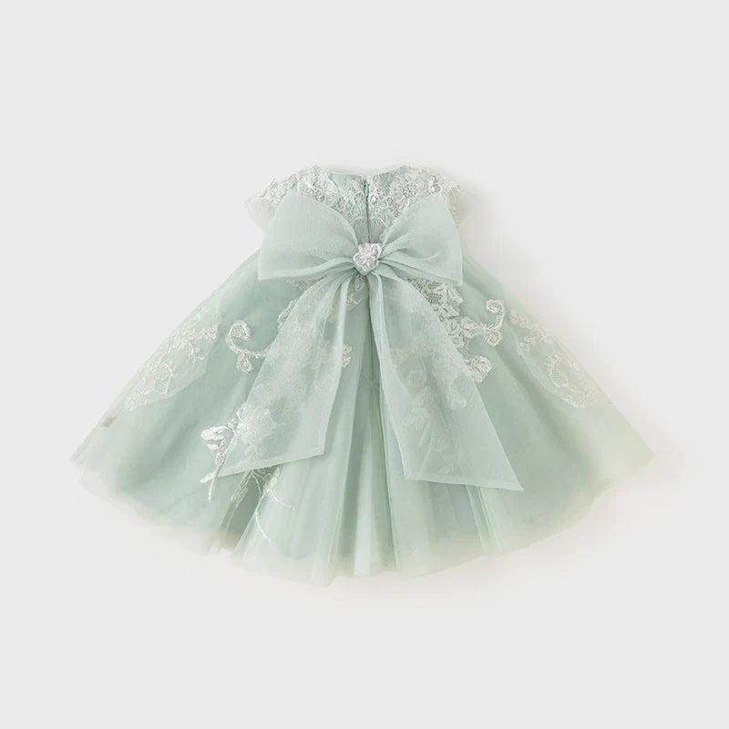 Girl's Princess Dress 2025 New Summer Children's Baby Mesh Noble Cute Sweet Charm Evening Dress Party DB2221920-A