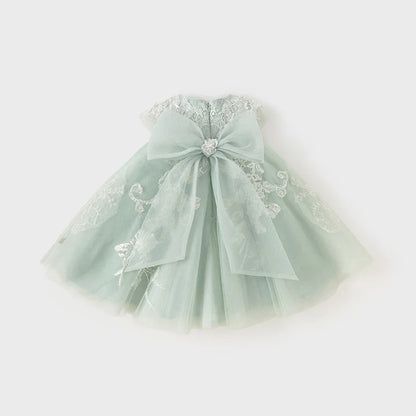 Girl's Princess Dress 2025 New Summer Children's Baby Mesh Noble Cute Sweet Charm Evening Dress Party DB2221920-A