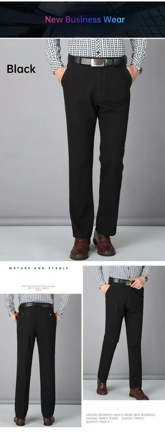 100% Cotton Summer Thin Suit Pants Mens Casual Autumn Thick Classic Business Fashion Stretch Trousers Male Brand Clothes KOACUS