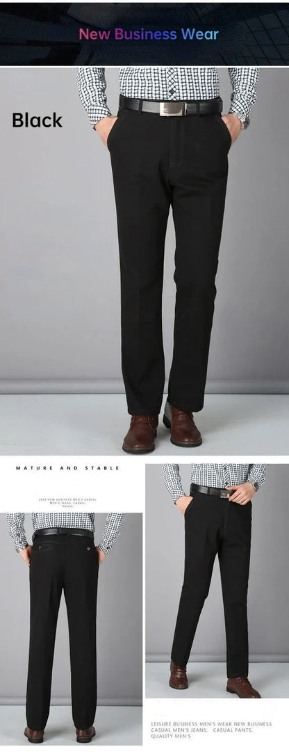 100% Cotton Summer Thin Suit Pants Mens Casual Autumn Thick Classic Business Fashion Stretch Trousers Male Brand Clothes KOACUS