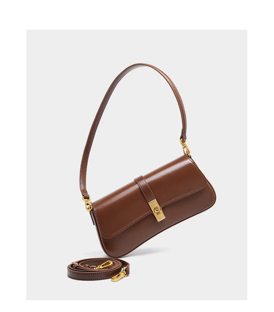 underarm cowhide Genuine leather handbags women vintage shoulder bag female crossbody bags luxury high quality 2025
