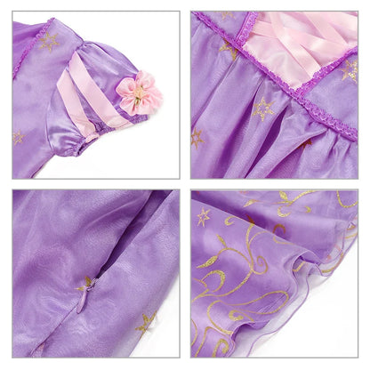 Muababy Princess Dress for Girls Aurora Belle Elsa Jasmine Cosplay Costume Party Halloween Carnival Outfit Kids 2-8Y Vestido