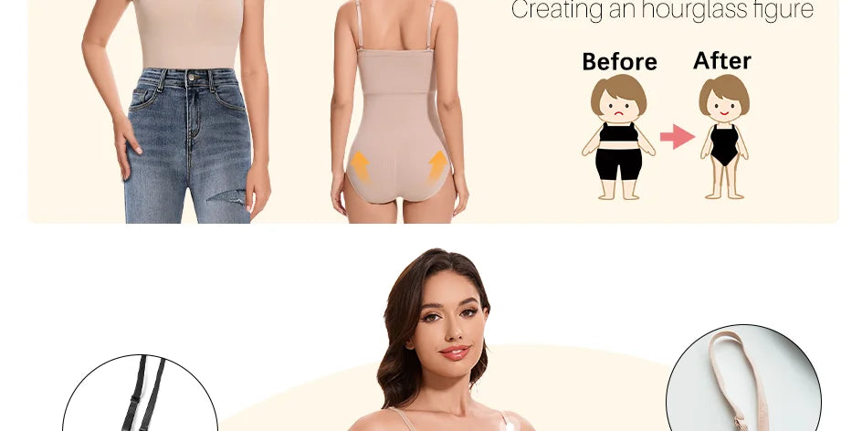 Slimming Strapless Bodysuit Off Shoulder Women Shorts Shapewear Tummy Control Body Shaper Sexy Fajas Underwear Bodysuits
