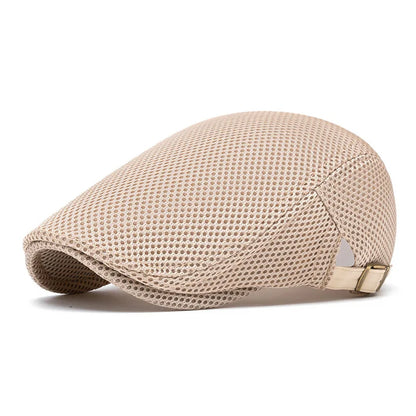 Men Women Hat Adjustable Newsboy Beret Ivy Cap Cabbie Flat Caps  Breathable Mesh Summer
