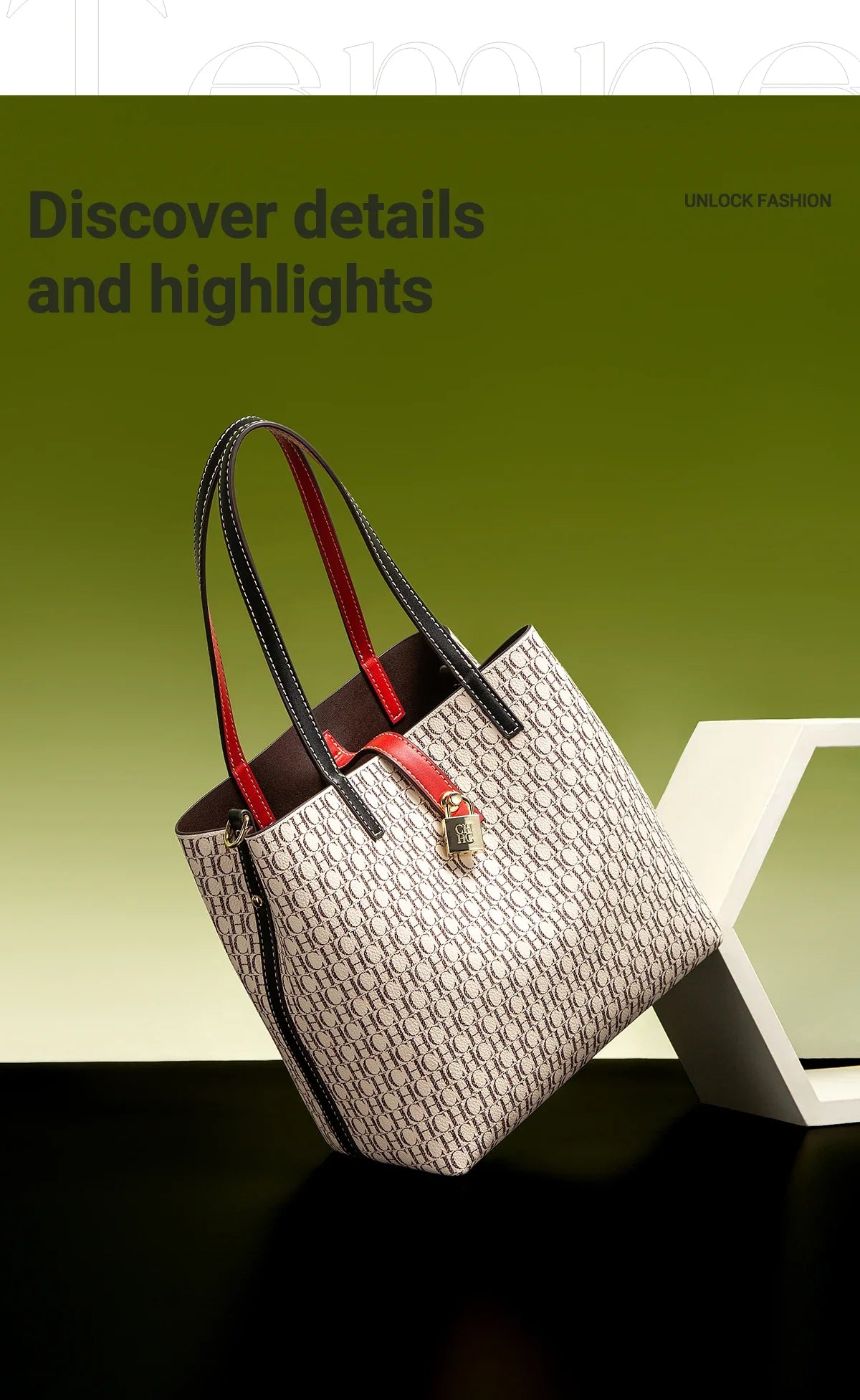 Tote Bag Spring Large Capacity Handbag Simple Beige 27x12x22cm