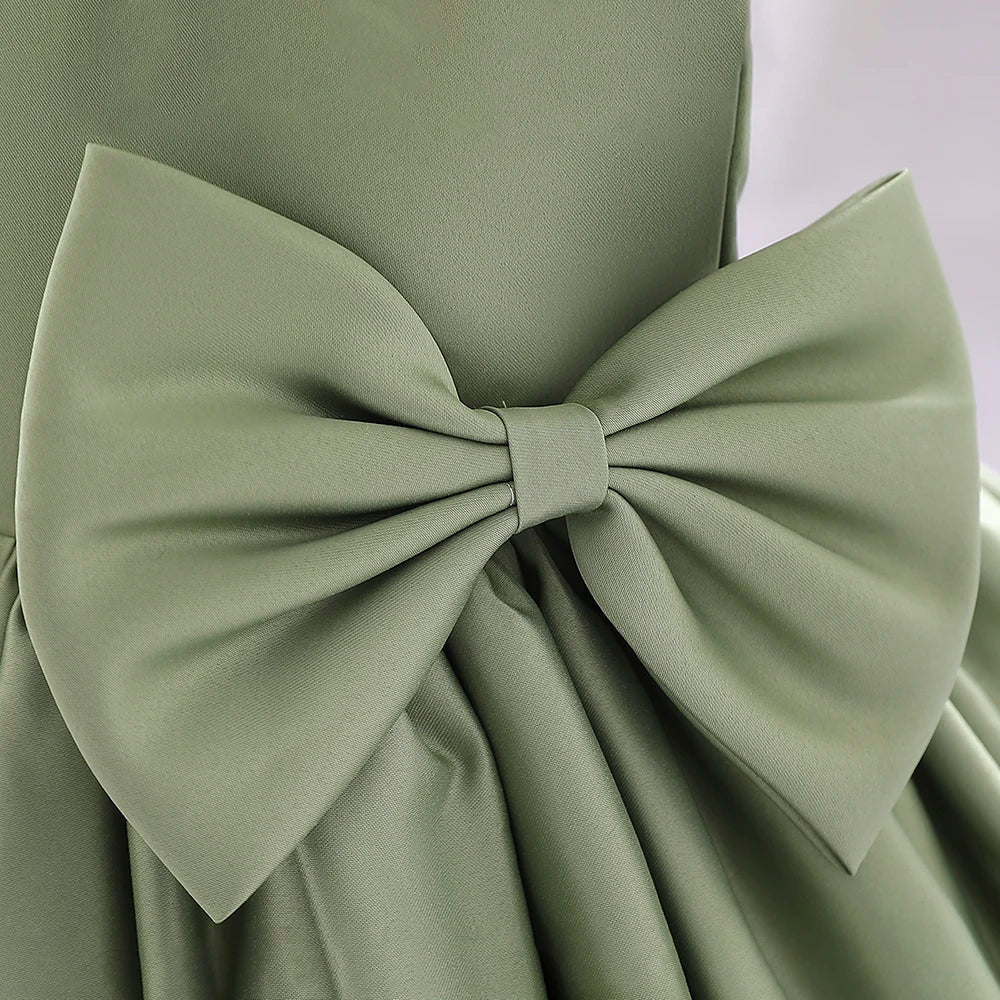 Big Bow Baby Girls Party Dress Toddler 1st Birthday Baptism Princess Kids Dresses for Girl White Wedding Prom Christmas Costumes