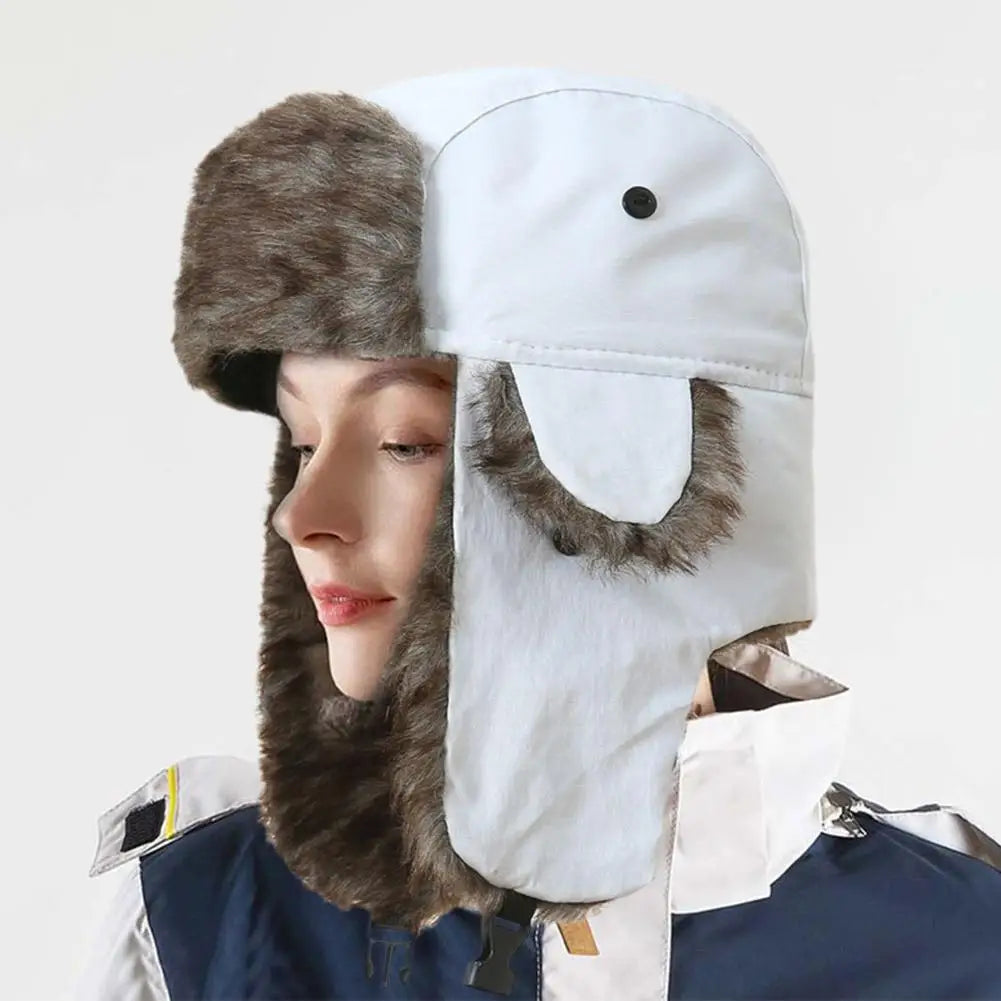 Men Women Russian Hat Trapper Bomber Hats Winter Thermal Male Caps Hat Faux Earflap Ski Lei Feng Snow Caps Outdoor Ushanka Y1D0