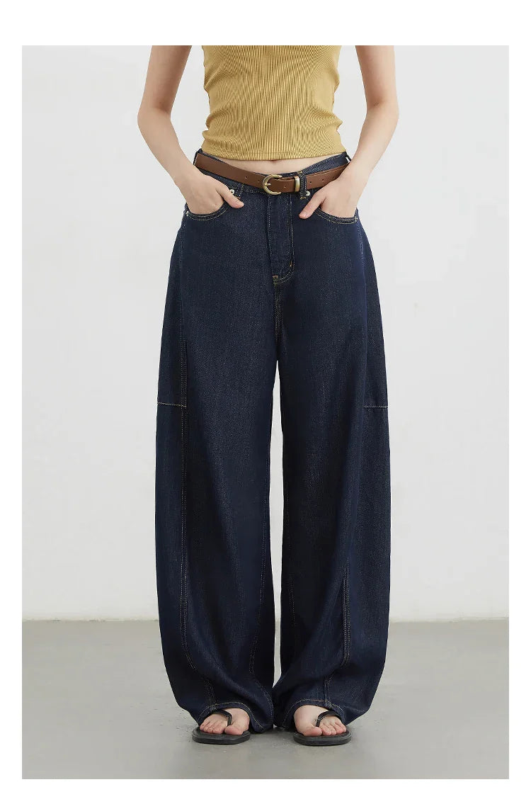 Women's Jeans Loose Casual New High Waist Split Female Wide Leg Denim Pants  Spring Autumn 2025