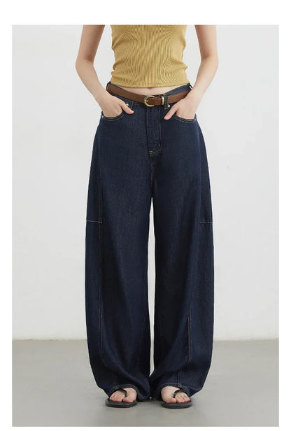 Women's Jeans Loose Casual New High Waist Split Female Wide Leg Denim Pants  Spring Autumn 2025