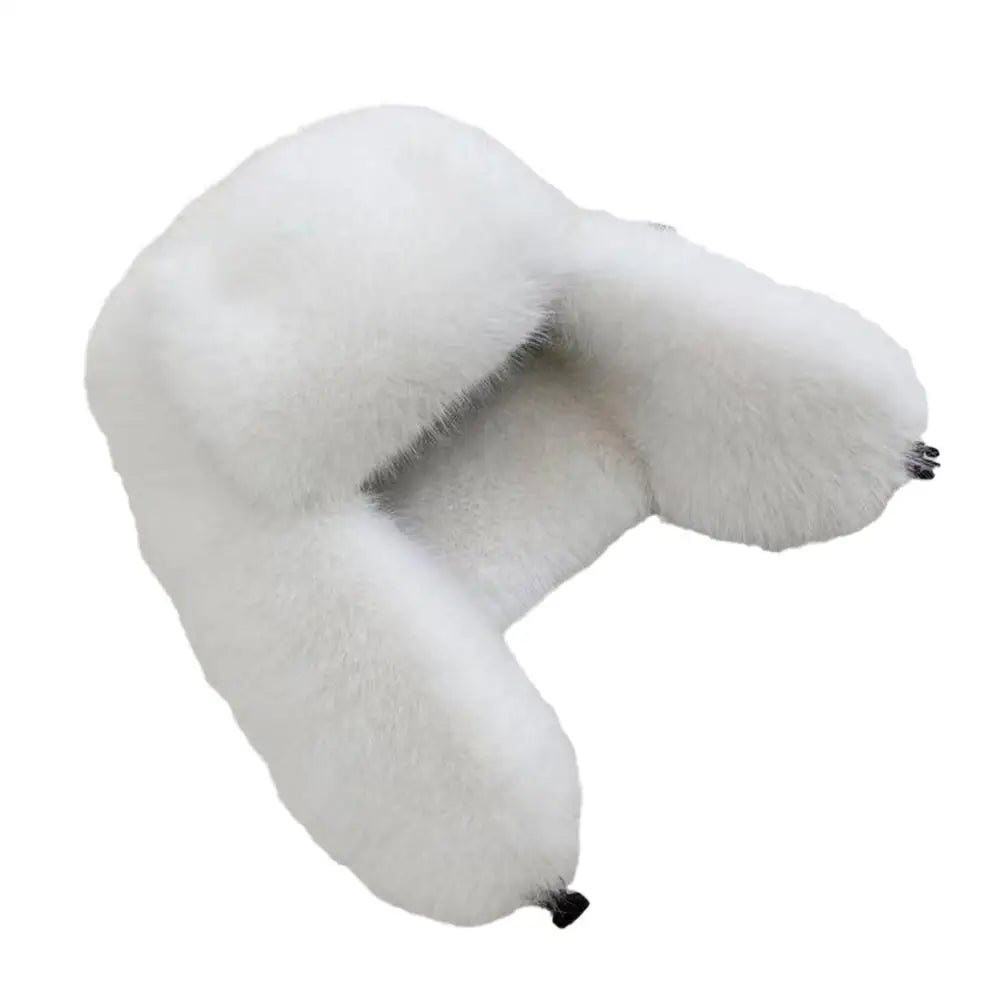 Faux Fur Bomber Hat Or Women And Men Windproof Warm Earmuffs Windproof Earflap Cap Thickened Russian Caps Ear Protection Hats