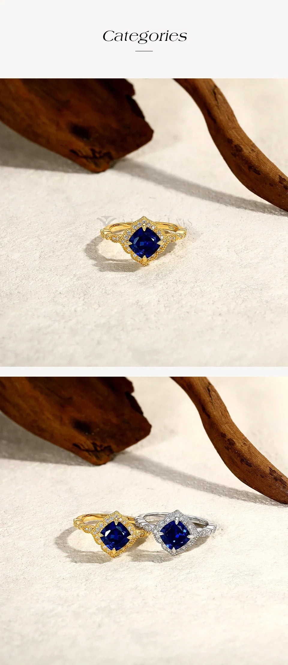 ATTAGEMS Bague saphir bleu classique taille coussin 2,0 carats DVVS1 Véritable argent sterling 925 pour femme Fiançailles Mariage Bijoux fins
