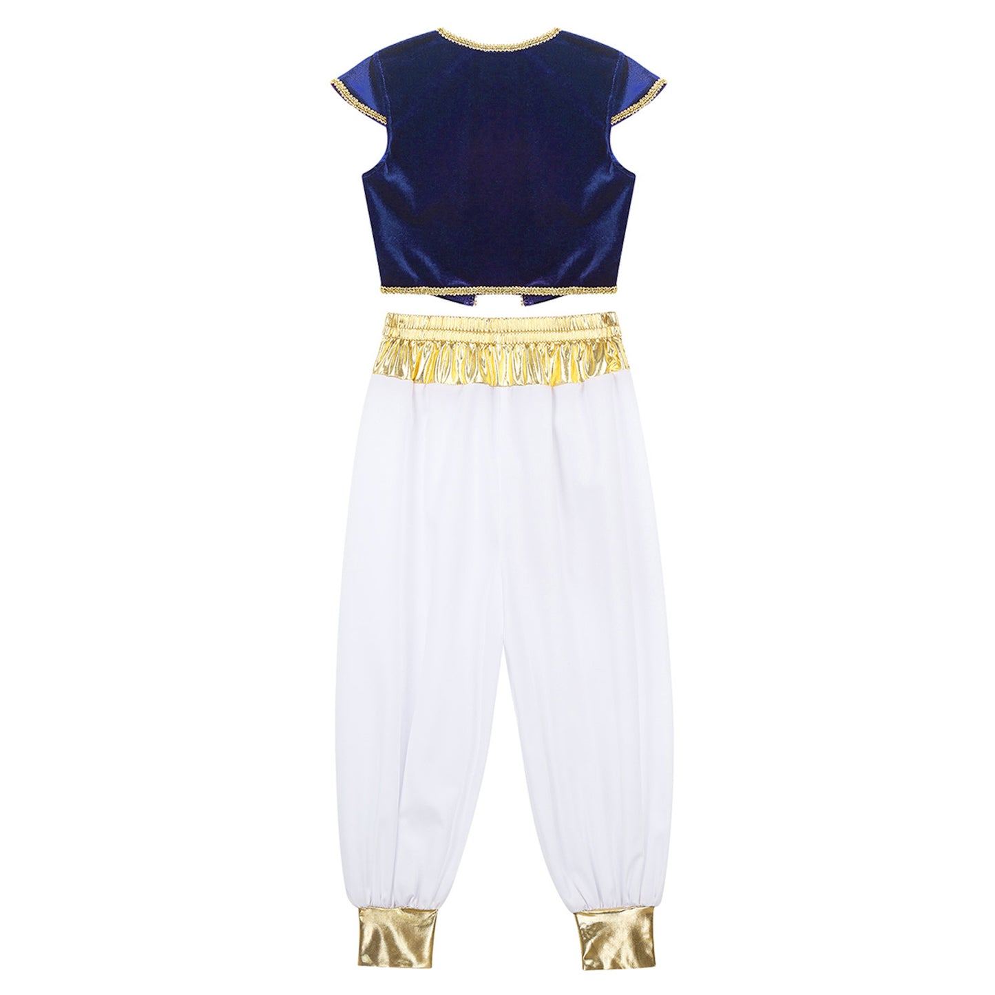 Boys Mythical Prince Arabian Carnival Cosplay Outfit Halloween Party Arabian Prince Role Play Waistcoat Vest Top+Belted Pants