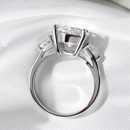 9CTTW Doveggs Full Moissanite Rings for Women Wedding Luxury Lab Diamond Jewelry S925 Sterling Silver Plated 18k Ring
