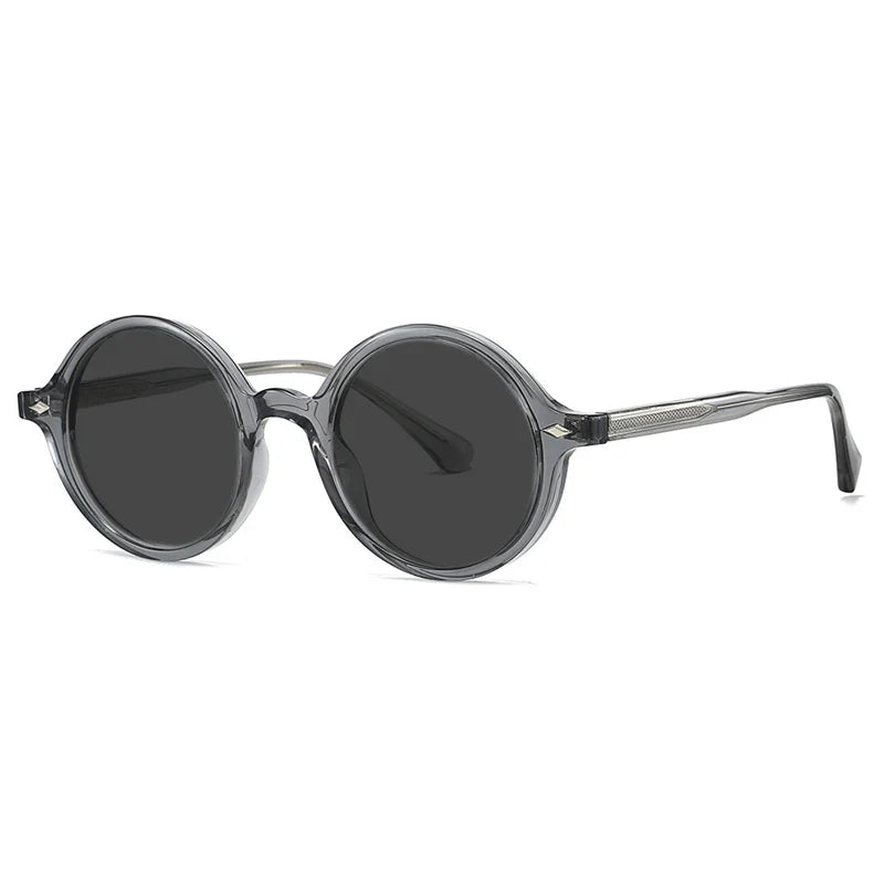 Fashion TR90 Round Big Frame Myopia Optical Prescription Gray Sunglasses For Women Men Driving Fishing Retro Sunglasses 0 to-6.0