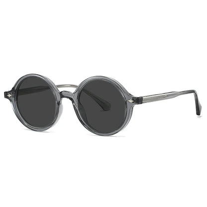 Fashion TR90 Round Big Frame Myopia Optical Prescription Gray Sunglasses For Women Men Driving Fishing Retro Sunglasses 0 to-6.0