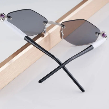 P60 Polygon Luxury Rimless Sunglasses for Men Women Acetate High Quality Germany Brand Fashion Design Gift UV400 Outdoor Eyeware