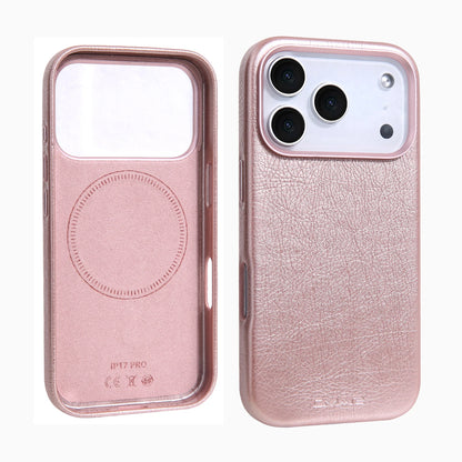 Luxury Business Leather For Magsafe Magnetic Phone Case For IPhone17 16 15 14 ProMax Shockproof Metal Lens Frame Protector Cover