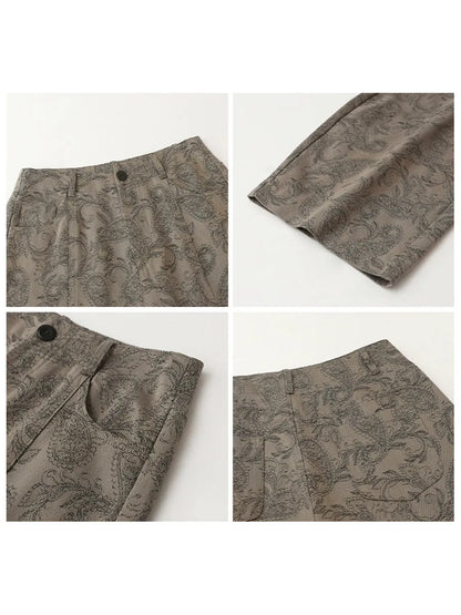 New Women Jeans Loose Casual High Waist Wide Leg Denim Pants Paisley Female Trousers Spring Autumn 2026
