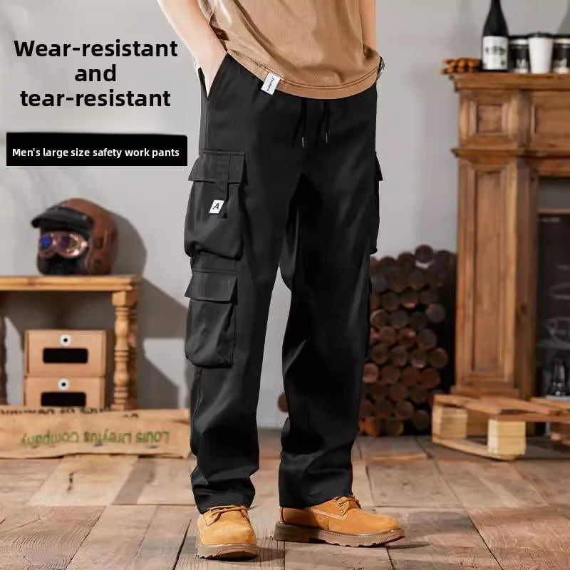 Men's Casual Workwear Pants Large Size 2024 New Style Durable Leisure Set for Construction Work Summer Wear Elastic Cuff