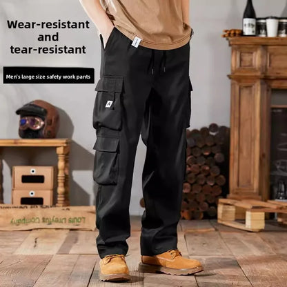 Men's Casual Workwear Pants Large Size 2024 New Style Durable Leisure Set for Construction Work Summer Wear Elastic Cuff