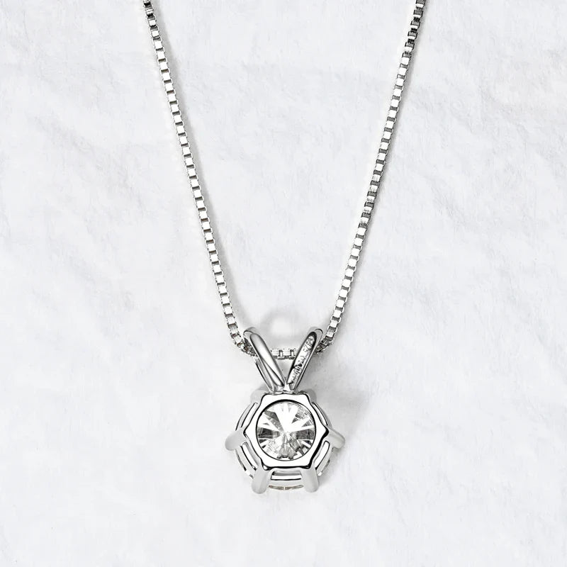 Certified 0.5-5ct Moissanite Pendant Necklaces S925 Sterling Silver Solitaire Necklace Chains For Women Jewellry Gifts