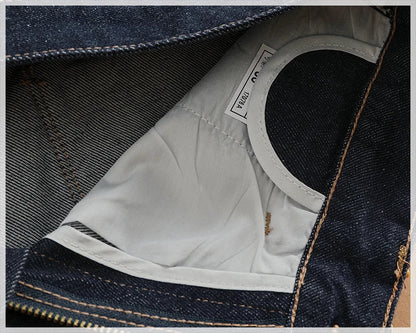 Color fixing process plain wash denim pants men's straight cone four seasons can wear casual pants tide