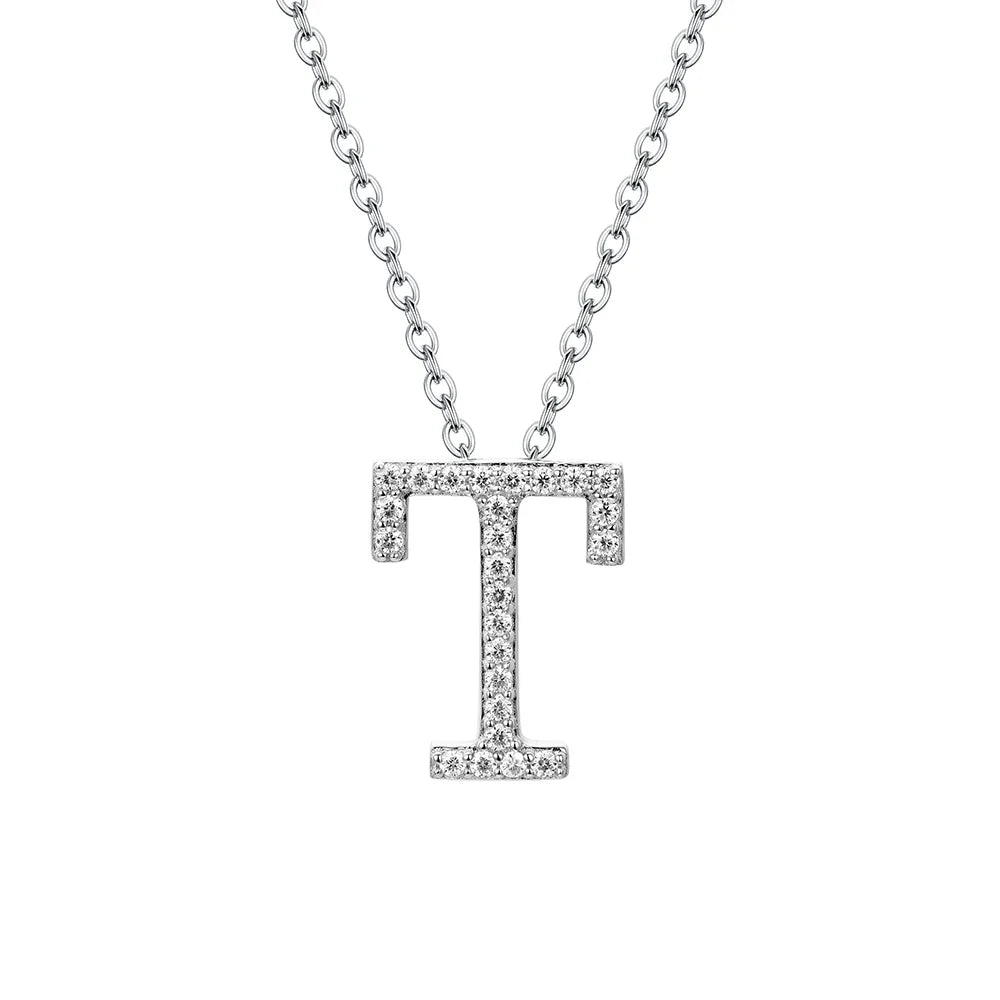 D VVS1 Color Moissanite Letters Necklace Pendant 100% 925 Sterling SIlver for Women Man Fine Jewelry Accessories Gift
