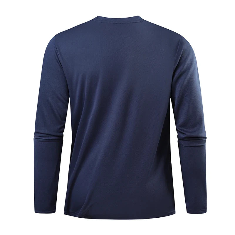 Men's Hiking Quick Drying T-shirts Breathable Camping Running Fishing Soft Elasticity Long Sleeve Tees Summer Autumn