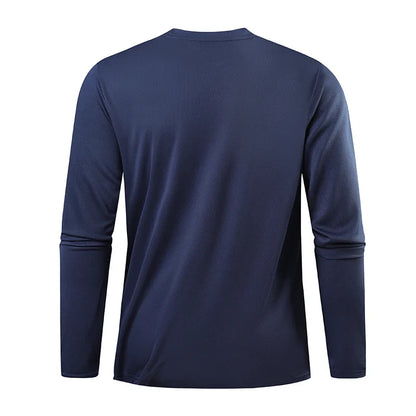 Men's Hiking Quick Drying T-shirts Breathable Camping Running Fishing Soft Elasticity Long Sleeve Tees Summer Autumn