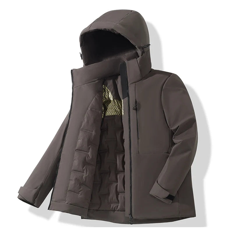 Warm Fleece Jacket Men Women Waterproof Windproof Winter Coat Unisex Outdoor Hiking Camping Skiing Climbing Windbreaker