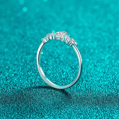 Full Moissanite Rings for Women 925 Sterling Silver Marquise cut Moissanite Lab Diamond Wedding Ring Gemstone Band