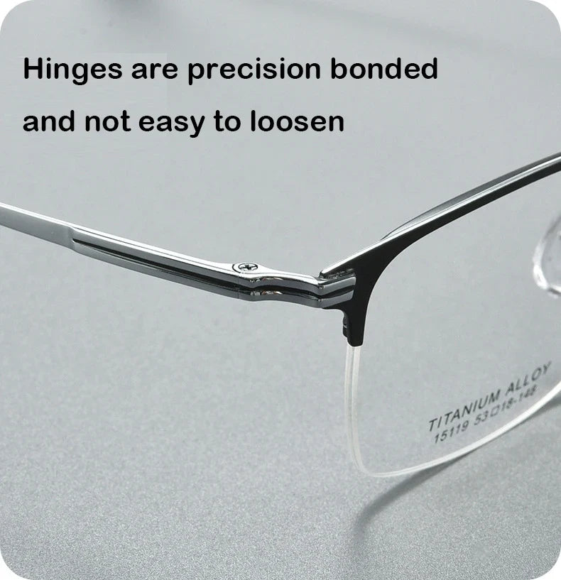 Pure Titanium Half Frame Business Eyeglasses Frames Anti-blue Light Reading Glasses Men's Customized Prescription X15119B