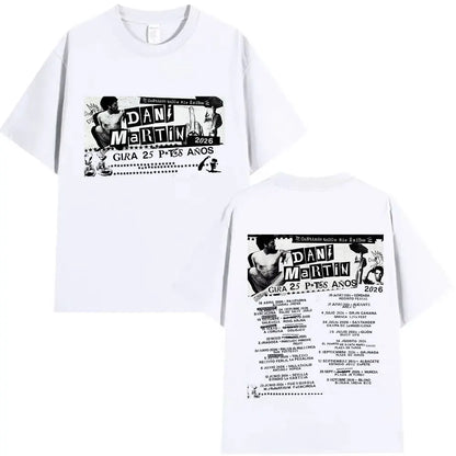 Rapper Dani Martin Tour 2025-2026 Merch T Shirts Men's Pop Music Clothing Short Sleeve T-shirt Man Hip Hop Gothic Vintage Tshirt
