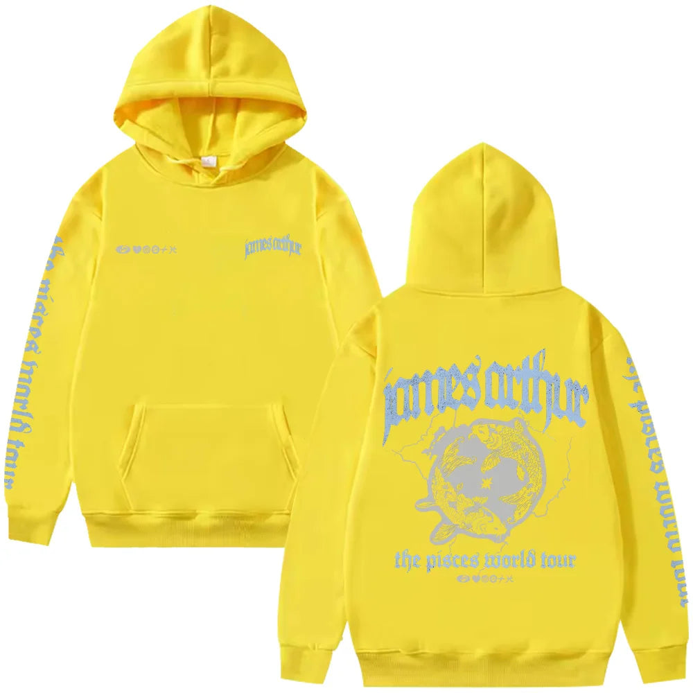 Vintage Pisces Hoodie James Arthur Merch Y2K Sweatshirt Harajuku Casual HipHop Streetwear Women Men Fashion High Street Pullover