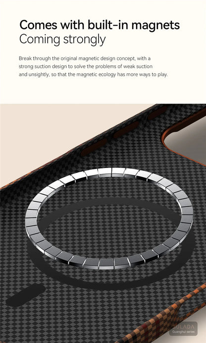 Ultra Strong Magnets Carbon Fiber Pattern Phone Case for IPhone 17 Pro Max Magnetic Wireless Charging Shockproof Protect Cover