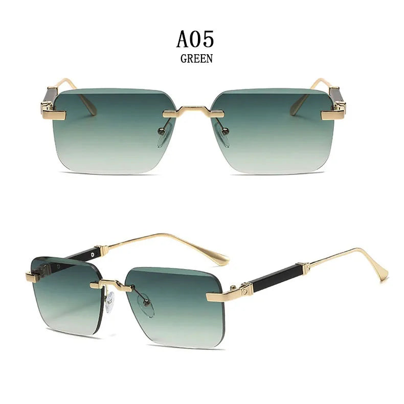 Square Sunglasses Women 2024 Rimless Sunglasses For Men Vintage Luxury Fashion Glasses Gafas De Sol Hombre Lunette Soleil Femme