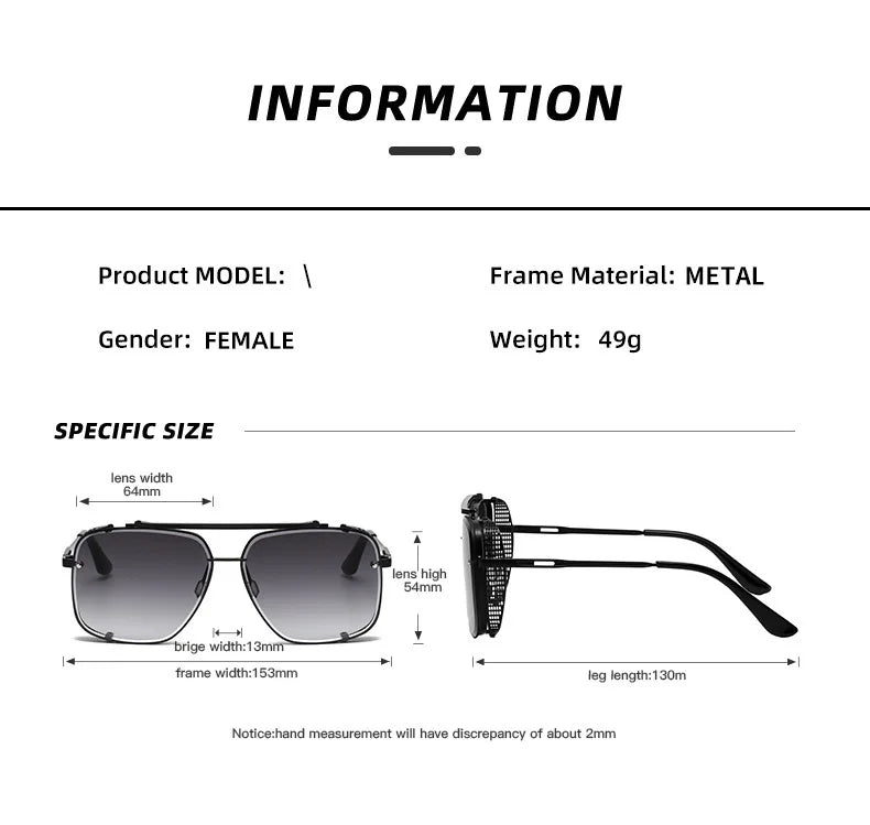 Steampunk Vintage Sunglasses For Men Luxury Punk Sunglasses Women  Retro Square Sonnenbrille Fashion Glasses Gafas De Sol Lentes