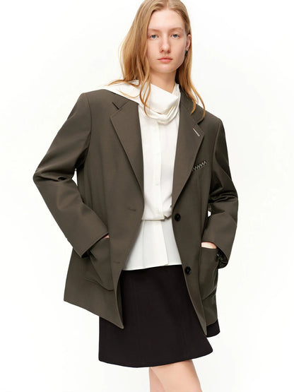 2026 Plus Size Spring New Women's Classic Oversized Blazer, Wide Shoulder Structured Jacket, Y2K Retro Office Chic Coat