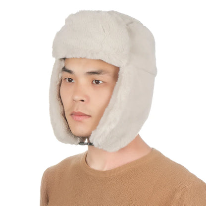 Women Men Thick Plush Windproof Winter Hat Russian Ushanka Snow Caps Bomber Hat